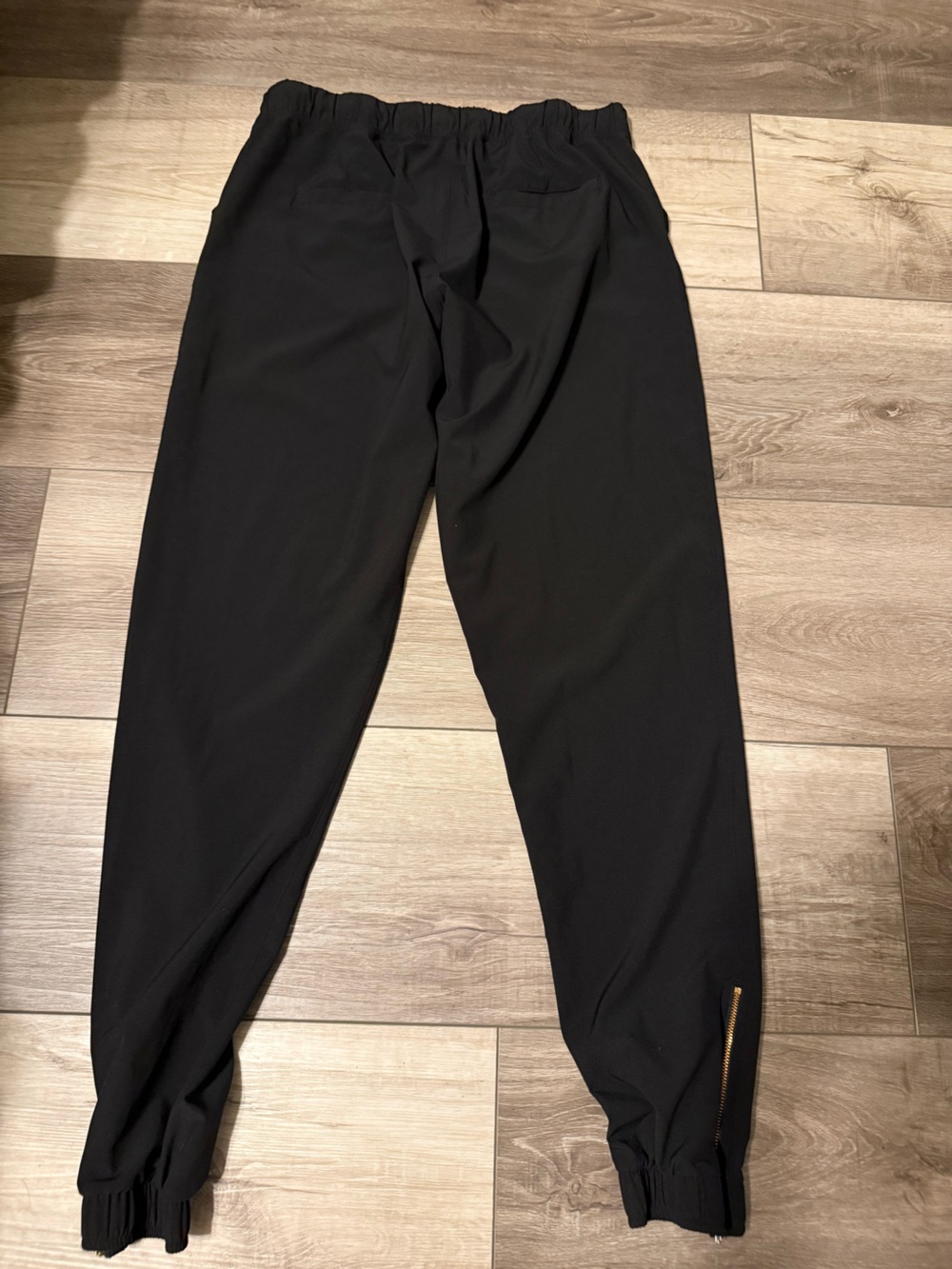 Albion Black Track Joggers with Gold Zipper - Picture 3 of 5
